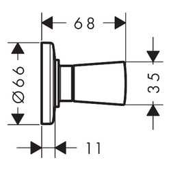 hansgrohe Logis Absperrventil Unterputz, Chrom... HANSGROHE-71970000 4011097737737 (Abb. 1)