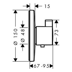 hansgrohe Ecostat S Thermostat HighFlow Unterputz, Chrom... HANSGROHE-15756000 4011097741673 (Abb. 1)