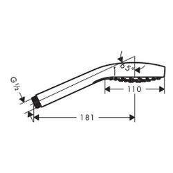 hansgrohe Croma S Handbrause 110mm 1jet 9l/min EcoSmart, Weiß/Chrom... HANSGROHE-26805400 4011097736327 (Abb. 1)