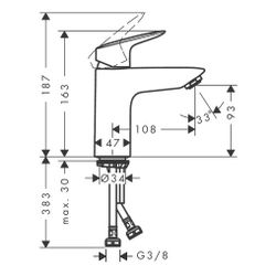 hansgrohe Logis Einhebel-Waschtischmischer 100mm 5l/min CoolStart Chrom ohne Garnit... HANSGROHE-71103000 4011097738550 (Abb. 1)