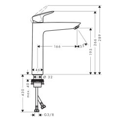hansgrohe Logis Einhebel-Waschtischmischer 190mm 5l/min Chrom ohne Garnitur... HANSGROHE-71091000 4011097738611 (Abb. 1)