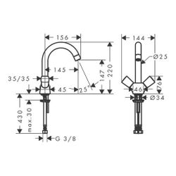 hansgrohe Logis 2-Griff Waschtischarmatur 150mm, ohne Garnitur, Chrom... HANSGROHE-71221000 4011097738413 (Abb. 1)