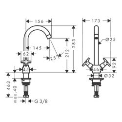 hansgrohe 2-Griff Spültischarmatur 220 Logis M32 1jet chrom... HANSGROHE-71285000 4011097738369 (Abb. 1)