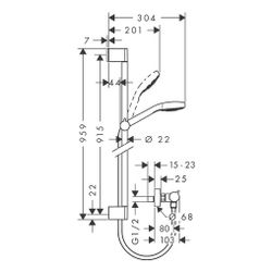 hansgrohe Croma Select E Brausesystem Aufputz Vario, 900mm Brausestange, Weiß/Chrom... HANSGROHE-27082400 4011097755250 (Abb. 1)