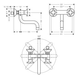 hansgrohe 2-Griff Spültischarmatur Logis M32 Wandmodell 1jet chrom... HANSGROHE-71287000 4011097754017 (Abb. 1)