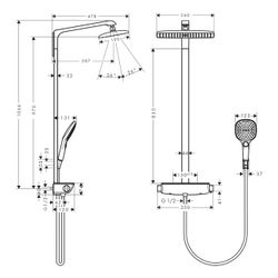 hansgrohe Raindance E Showerpipe 360mm 1jet 15l/min mit Thermostat, Chrom... HANSGROHE-27112000 4011097679549 (Abb. 1)