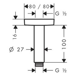 hansgrohe Decken-Anschlussstück E DN 15, 100mm, Chrom... HANSGROHE-27467000 4011097759753 (Abb. 1)