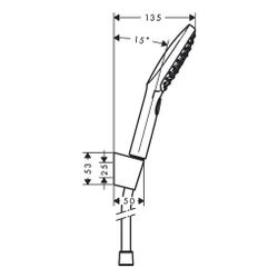 hansgrohe Raindance Select E Brausehalterset 120mm 14,4l/min 3jet Chrom mit Brauses... HANSGROHE-26720000 4011097758107 (Abb. 1)