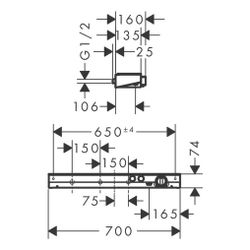 hansgrohe ShowerTablet Select Thermostat 700 Universal Aufputz Chrom DN 15 für 2 Ve... HANSGROHE-13184000 4011097771083 (Abb. 1)