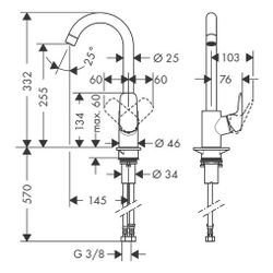 hansgrohe Logis M31 Einhebel-Küchenmischer 260mm 1jet, Chrom... HANSGROHE-71835000 4011097766430 (Abb. 1)