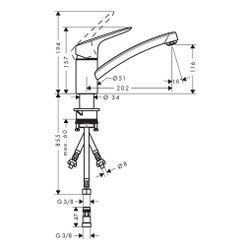 hansgrohe Logis M31 Einhebel-Küchenmischer 120mm Niederdruck/offene Warmwasserberei... HANSGROHE-71831000 4011097766461 (Abb. 1)