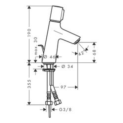 hansgrohe Talis Select S Waschtischmischer 80mm 5l/min mit Zugstangen-Garnitur, Chr... HANSGROHE-72040000 4011097770222 (Abb. 1)