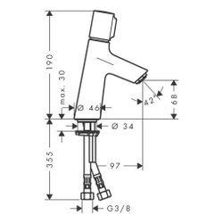 hansgrohe Talis Select S Waschtischmischer 80mm 5l/min ohne Garnitur, Chrom... HANSGROHE-72041000 4011097770215 (Abb. 1)