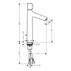 hansgrohe Talis Select S Waschtischmischer 190mm 5l/min mit Zugstangen-Garnitur, Ch... HANSGROHE-72044000 4011097770185 (Abb. 1)