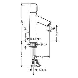 hansgrohe Talis Select S Waschtischmischer 100mm 5l/min mit Zugstangen-Garnitur, Ch... HANSGROHE-72042000 4011097770208 (Abb. 1)