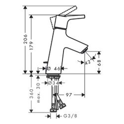 hansgrohe Talis S Einhebel-Waschtischmischer 80mm 5l/min mit Zugstangen-Garnitur, C... HANSGROHE-72010000 4011097770048 (Abb. 1)