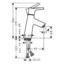 hansgrohe Talis S Einhebel-Waschtischmischer 80mm 5l/min mit Push-Open Garnitur, Ch... HANSGROHE-72011000 4011097770116 (Abb. 1)