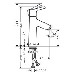 hansgrohe Talis S Einhebel-Waschtischmischer 100mm 5l/min ohne Garnitur, Chrom... HANSGROHE-72021000 4011097770154 (Abb. 1)