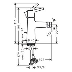 hansgrohe Talis S Einhebel-Bidetmischer mit Zugstangen-Garnitur, Chrom... HANSGROHE-72200000 4011097770260 (Abb. 1)