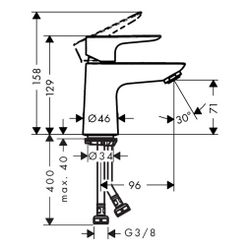 hansgrohe Talis E Einhebel-Waschtischmischer 80mm 5l/min Chrom CoolStart ohne Garni... HANSGROHE-71704000 4011097770666 (Abb. 1)