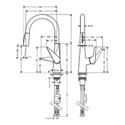 hansgrohe Talis M51, Einhebel-Küchenmischer 200mm 9l/min Edelstahl Finish, 2jet Aus... HANSGROHE-72813800 4011097772707 (Abb. 1)