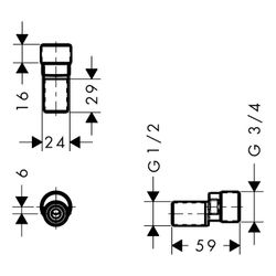 hansgrohe Metropol S-Anschlüsse für Aufputz-Mischer... HANSGROHE-94140000 4011097203799 (Abb. 1)