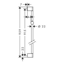 hansgrohe Unica Brausestange Croma 959mm, Chrom... HANSGROHE-26506000 4011097773803 (Abb. 1)