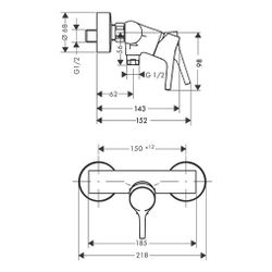 hansgrohe Talis S Brausenmischer Aufputz 31l/min, Chrom... HANSGROHE-72600000 4011097770475 (Abb. 1)