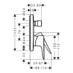 hansgrohe Talis E Einhebel-Wannenmischer Unterputz 29l/min, Mattschwarz für iBox un... HANSGROHE-71745670 4059625232293 (Abb. 1)