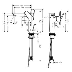 Hansgrohe Talis E Einhebel-Waschtischmischer 150mm, 5l/min, Zugstangen-Ablaufgarnit... HANSGROHE-71754000 4011097782355 (Abb. 1)