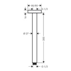 hansgrohe Deckenanschluss E 300mm DN 15 Aufputz, Chrom... HANSGROHE-27388000 4011097783253 (Abb. 1)