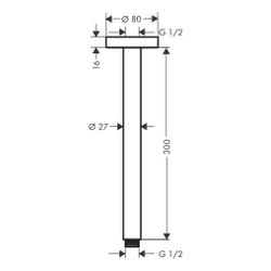 hansgrohe Deckenanschluss S 300mm DN 15 Aufputz, Mattschwarz... HANSGROHE-27389670 4059625234495 (Abb. 1)