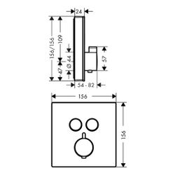 hansgrohe Shower Select Glas Thermostat Unterputz Weiß/Chrom für 2 Verbraucher... HANSGROHE-15738400 4011097777481 (Abb. 1)