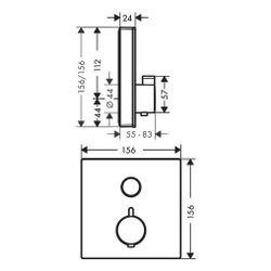 hansgrohe Shower Select Glas Thermostat Unterputz Weiß/Chrom für 1 Verbraucher... HANSGROHE-15737400 4011097777498 (Abb. 1)