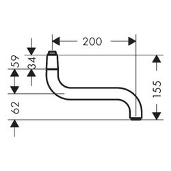 Hansgrohe Auslauf 200mm für Küche Wand, Chrom, 92616000... HANSGROHE-92616000 4011097779133 (Abb. 1)