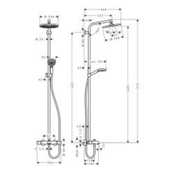 hansgrohe Crometta S Showerpipe 240mm 1jet 20,5l/min mit Wannenthermostat, Chrom... HANSGROHE-27320000 4011097801674 (Abb. 1)