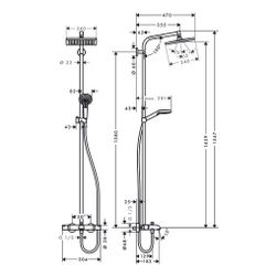 hansgrohe Crometta E Showerpipe 240mm 1jet 19,5l/min mit Wannenthermostat, Chrom... HANSGROHE-27298000 4011097801681 (Abb. 1)