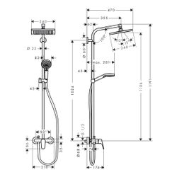 hansgrohe Crometta E Showerpipe 240mm 1jet 15l/min mit Einhebelmischer, Chrom... HANSGROHE-27284000 4011097775883 (Abb. 1)