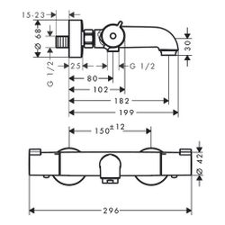 hansgrohe Ecostat 1001 CL Wannenthermostat Aufputz DN 15, Chrom... HANSGROHE-13201000 4011097799599 (Abb. 1)