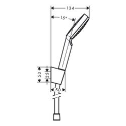 hansgrohe Crometta Brausehalterset 100mm 1jet EcoSmart mit Brauseschlauch 1,60m, We... HANSGROHE-26569400 4011097791920 (Abb. 1)