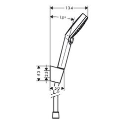 hansgrohe Crometta Brausehalterset 100mm Vario mit Brauseschlauch 1,25m, Weiß/Chrom... HANSGROHE-26691400 4011097791906 (Abb. 1)