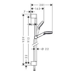 hansgrohe Crometta Brauseset 100mm Vario mit Brausestange 900mm 13,8l/min Weiß/Chro... HANSGROHE-26536400 4011097792019 (Abb. 1)