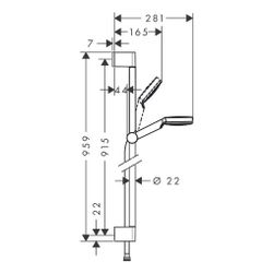 hansgrohe Crometta Brauseset 100mm 1jet mit Brausestange 900mm 14l/min Weiß/Chrom... HANSGROHE-26537400 4011097792002 (Abb. 1)