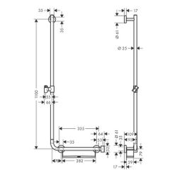 hansgrohe Unica Brausestange Comfort 1100mm links, Weiß/Chrom... HANSGROHE-26403400 4011097804231 (Abb. 1)