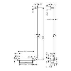 hansgrohe Unica Brausestange Comfort 1100mm rechts, Weiß/Chrom... HANSGROHE-26404400 4011097804224 (Abb. 1)