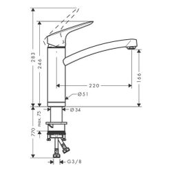 hansgrohe Logis M31 Einhebel-Küchenmischer 160mm Vorfenstermontage, 1jet, Chrom... HANSGROHE-71833000 4011097775487 (Abb. 1)