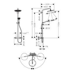 hansgrohe Croma Select S Showerpipe 280mm 1jet 15,7l/min mit Thermostat, Chrom... HANSGROHE-26790000 4011097801711 (Abb. 1)