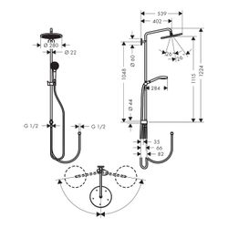 hansgrohe Croma Select S Showerpipe 280mm 1jet 10,2l/min Reno, Chrom... HANSGROHE-26793000 4011097806280 (Abb. 1)