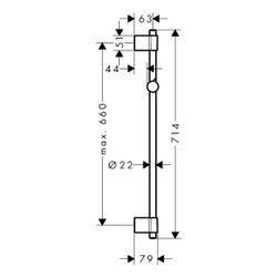 hansgrohe Unica Brausestange Varia 714mm, Chrom... HANSGROHE-27355000 4011097815732 (Abb. 1)
