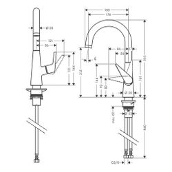 hansgrohe Talis M51, Einhebel-Küchenmischer 220mm 10l/min 1jet, Chrom... HANSGROHE-72814000 4011097823621 (Abb. 1)